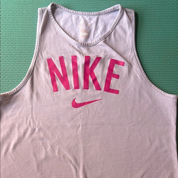 Nike Gray Tank Top with Pink Logo - Picture 2 of 5